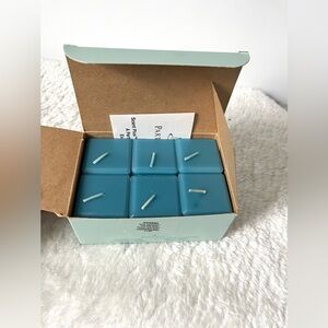 Cube Shape PartyLite Blue Candles set of 6